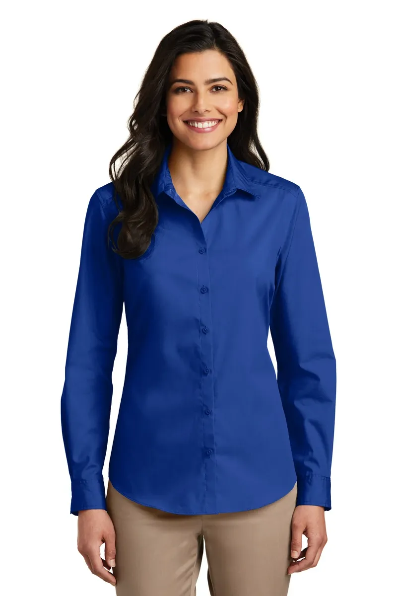 Port Authority® Women's Long Sleeve Carefree Poplin Shirt. LW100 - additional view 2