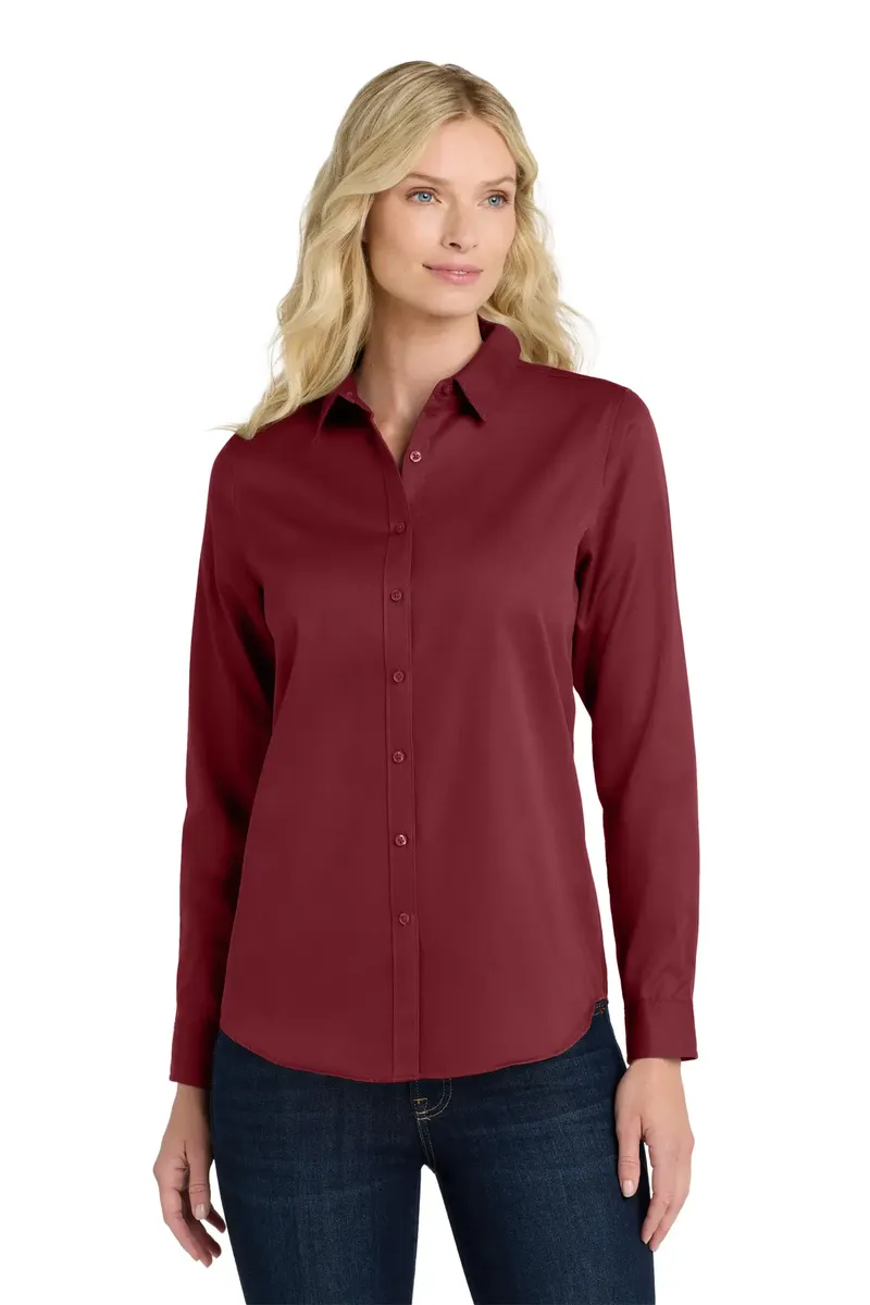 Port Authority® Women's Long Sleeve SuperPro ReactTwill Shirt. LW808 - additional view 3