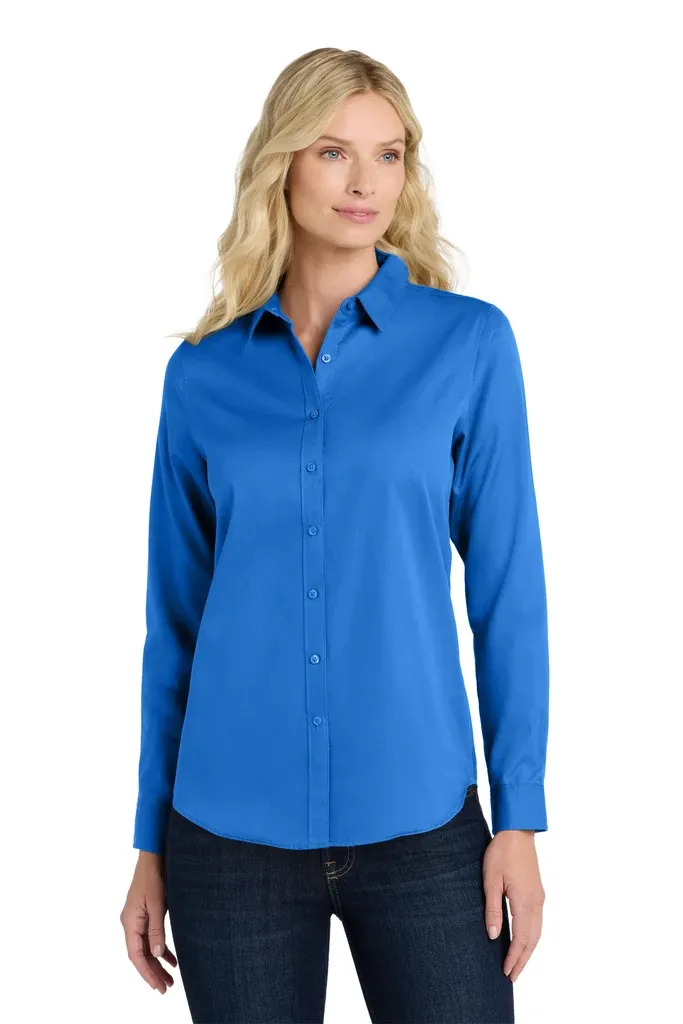 Port Authority® Women's Long Sleeve SuperPro ReactTwill Shirt. LW808 - additional view 6