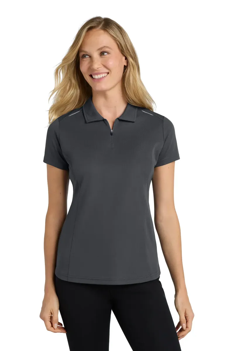 Port Authority® Women's Pinpoint Mesh Zip Polo. L580 - additional view 3