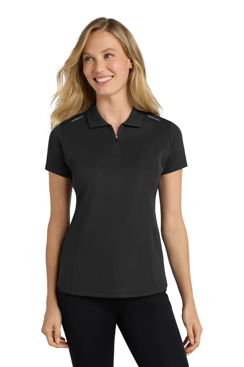 Port Authority® Women's Pinpoint Mesh Zip Polo. L580 - additional view 4