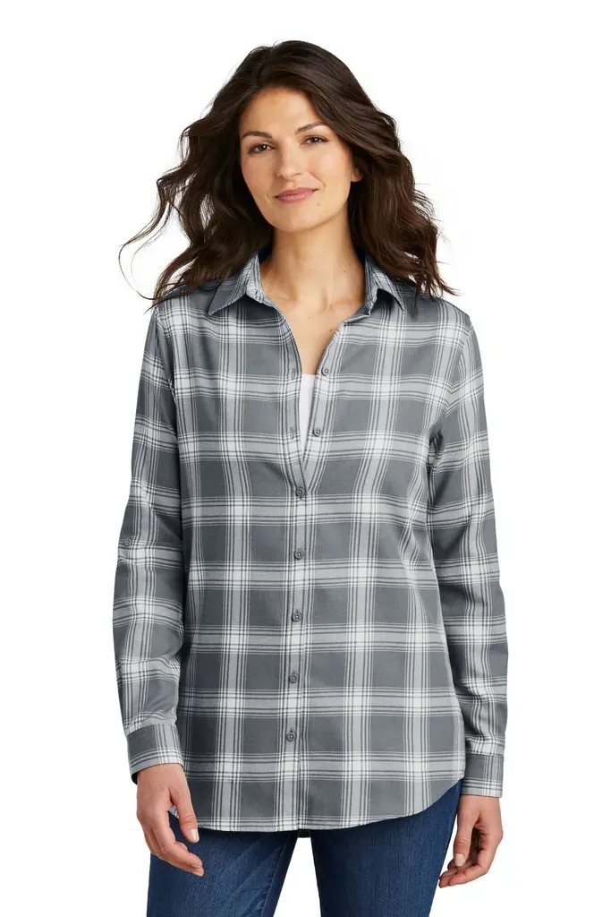 Port Authority® Women's Plaid Flannel Tunic . LW668 - additional view 1