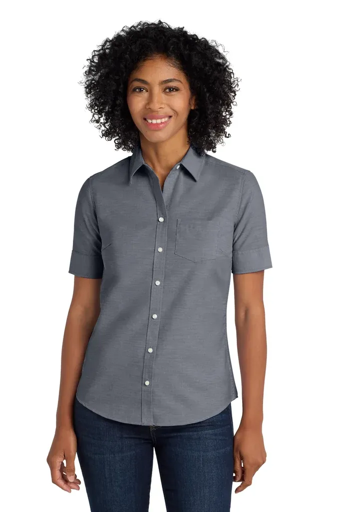 Port Authority® Women's Short Sleeve SuperPro Oxford Shirt. L659 - additional view 3