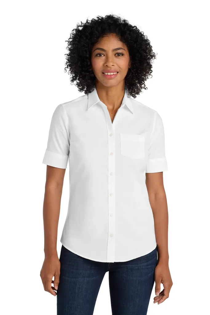 Port Authority® Women's Short Sleeve SuperPro Oxford Shirt. L659