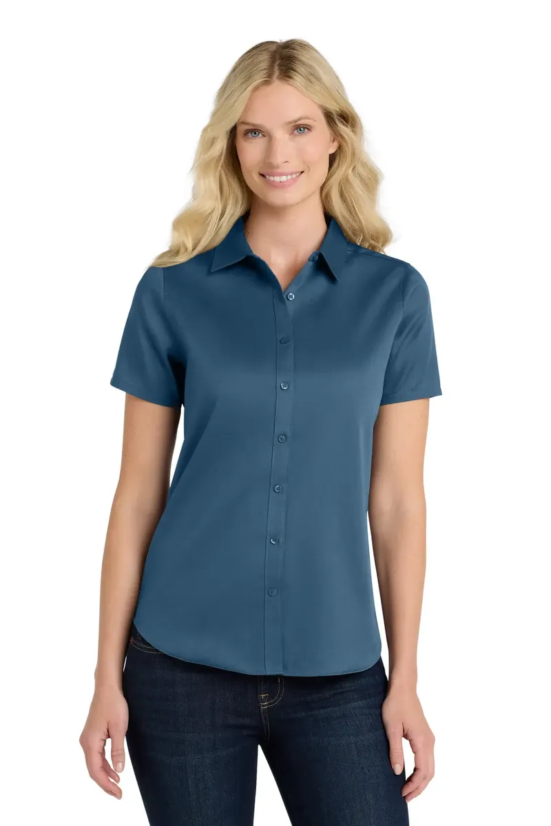Port Authority® Women's Short Sleeve SuperPro ReactTwill Shirt. LW809
