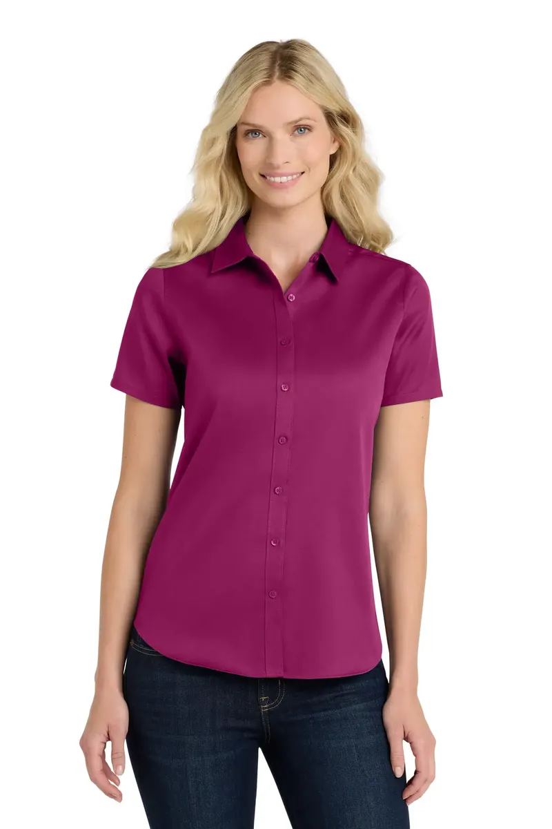 Port Authority® Women's Short Sleeve SuperPro ReactTwill Shirt. LW809 - additional view 3