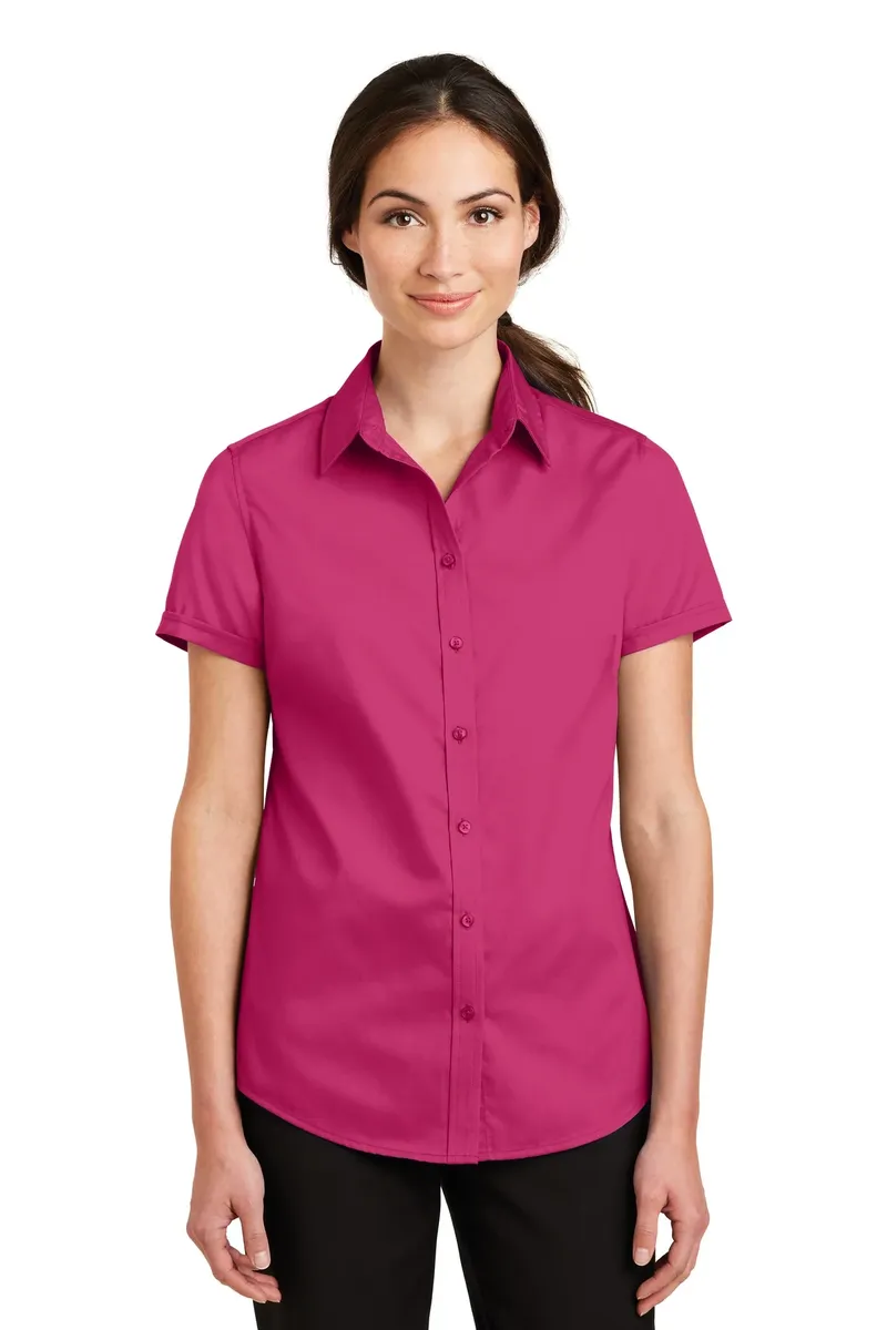 Port Authority® Women's Short Sleeve SuperPro Twill Shirt. L664 - additional view 2