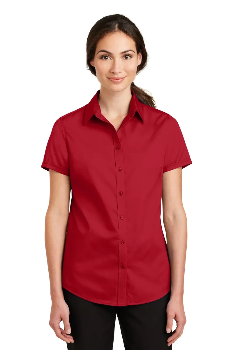 Port Authority® Women's Short Sleeve SuperPro Twill Shirt. L664 - additional view 4