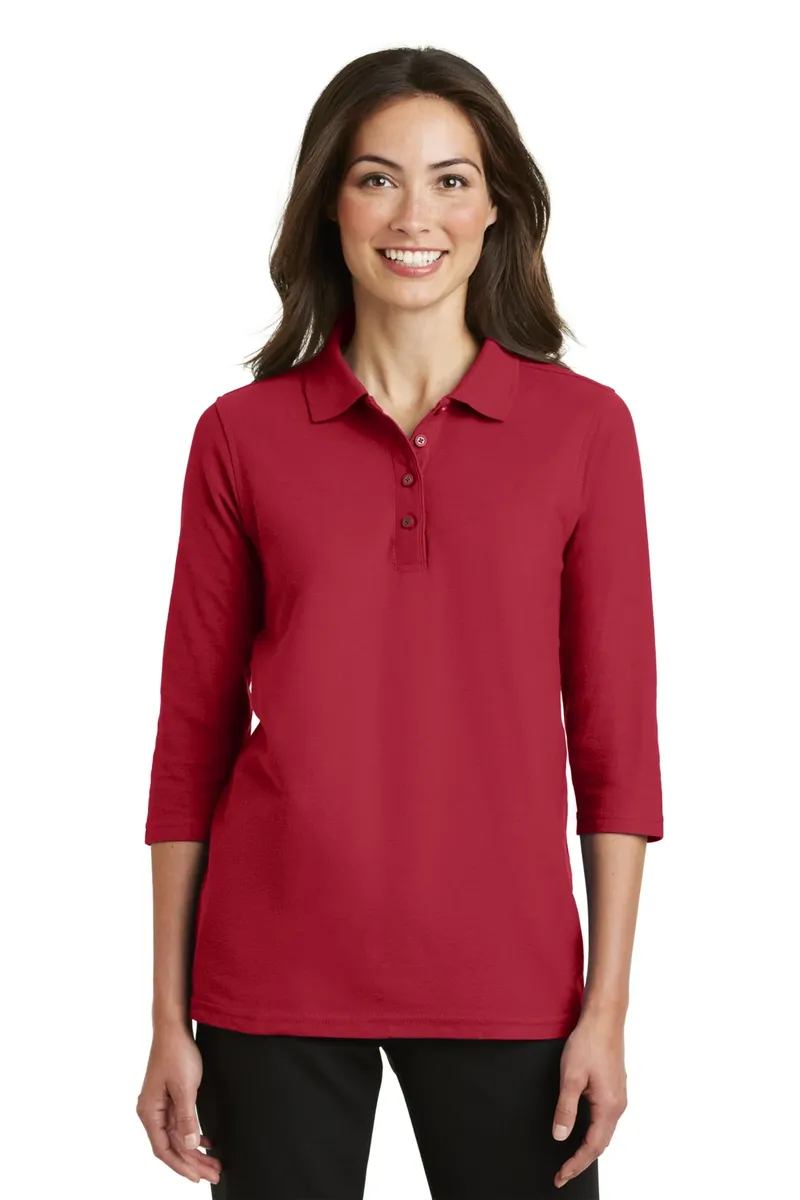Port Authority® Women's Silk Touch 3/4-Sleeve Polo. L562 - additional view 3