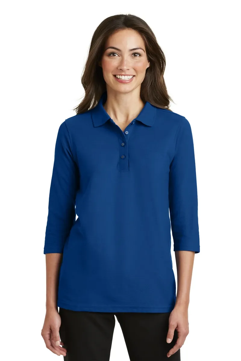 Port Authority® Women's Silk Touch 3/4-Sleeve Polo. L562