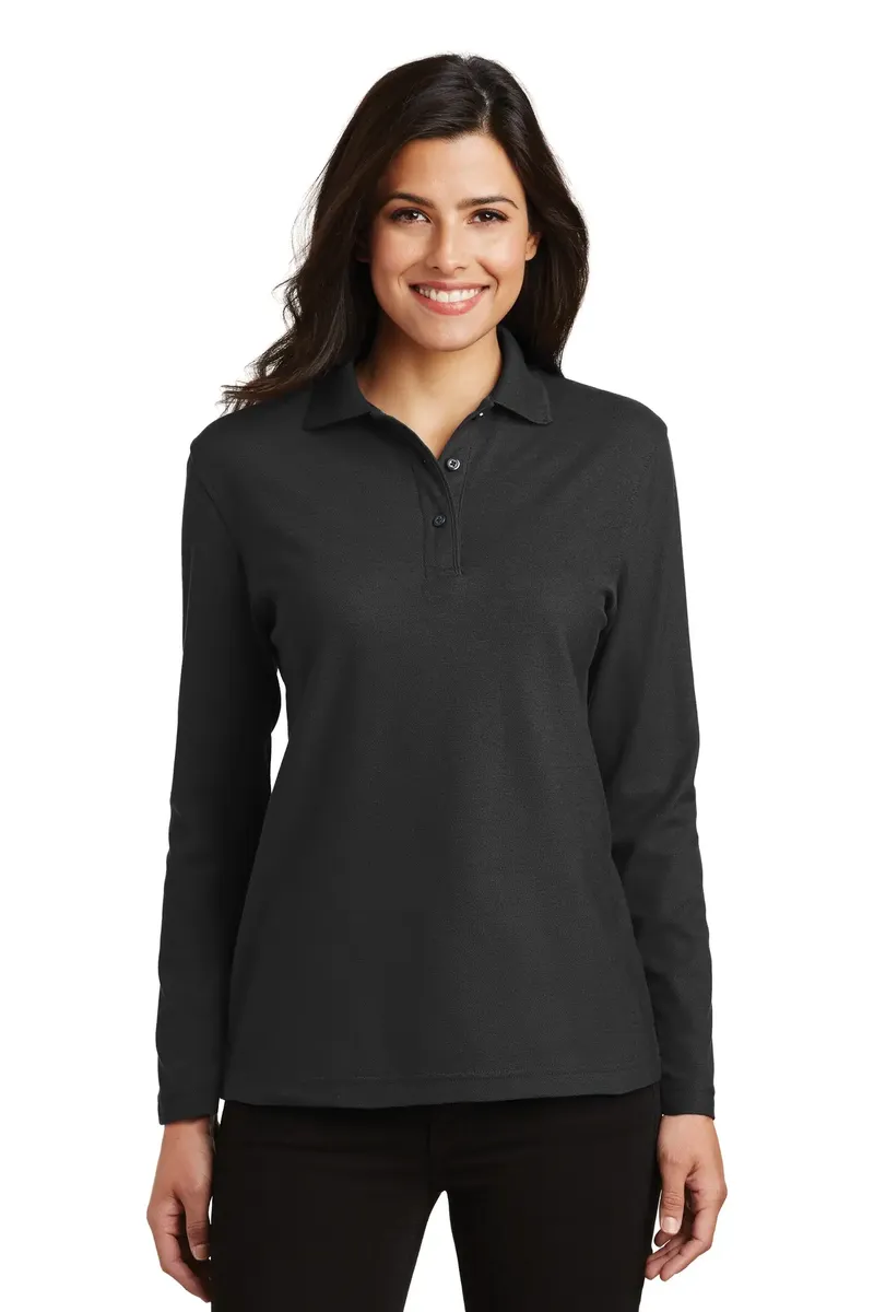 Port Authority® Women's Silk Touch Long Sleeve Polo.  L500LS - additional view 3