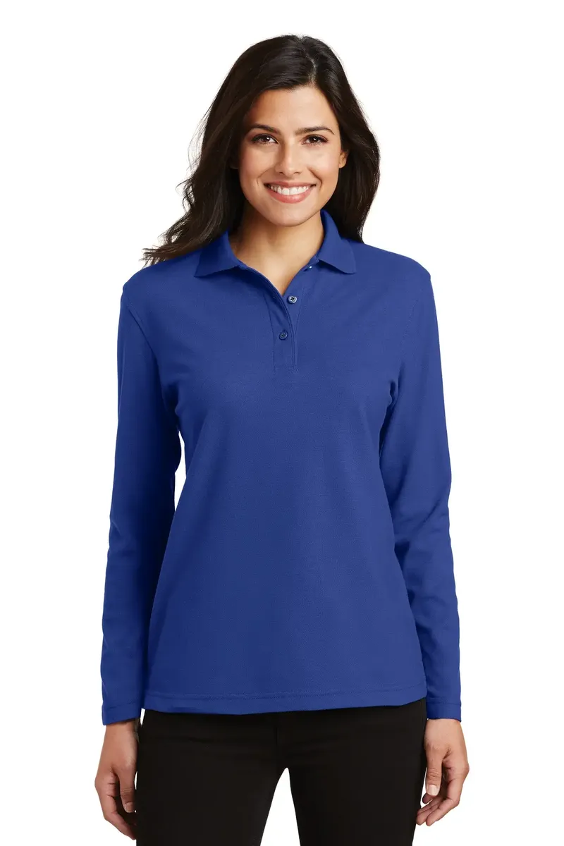 Port Authority® Women's Silk Touch Long Sleeve Polo.  L500LS - additional view 6