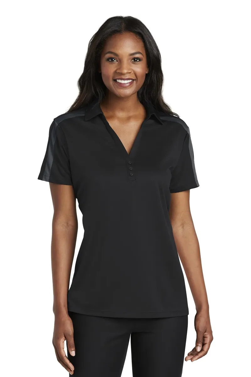 Port Authority® Women's Silk Touch Performance Colorblock Stripe Polo. L547 - additional view 2
