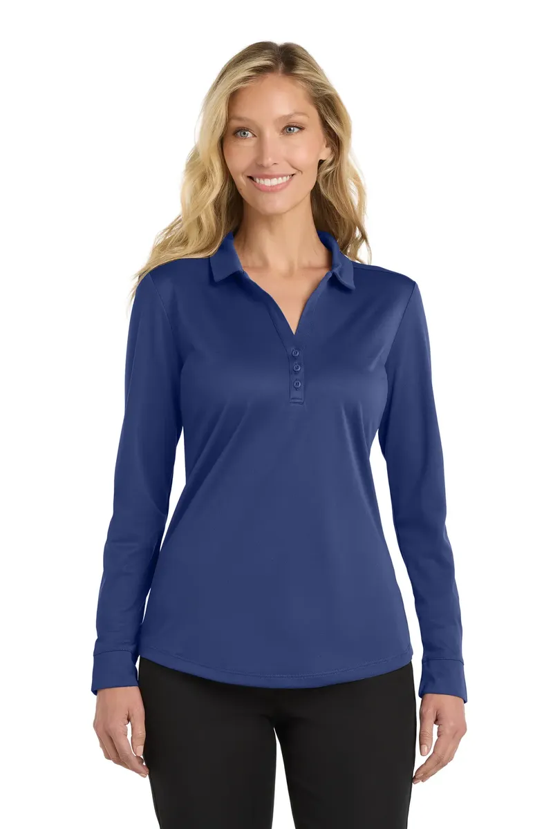Port Authority ® Women's Silk Touch   Performance Long Sleeve Polo. L540LS - additional view 1