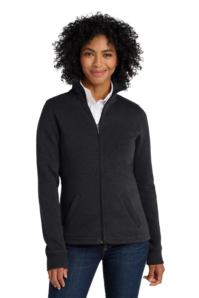 Port Authority® Women's Slub Fleece Full-Zip Jacket. L293 - additional view 2