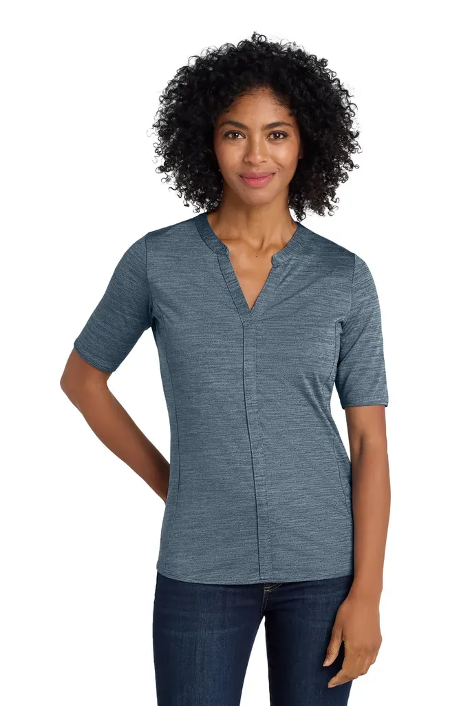 Port Authority ® Women's Stretch Heather Open Neck Top  LK583 - additional view 2