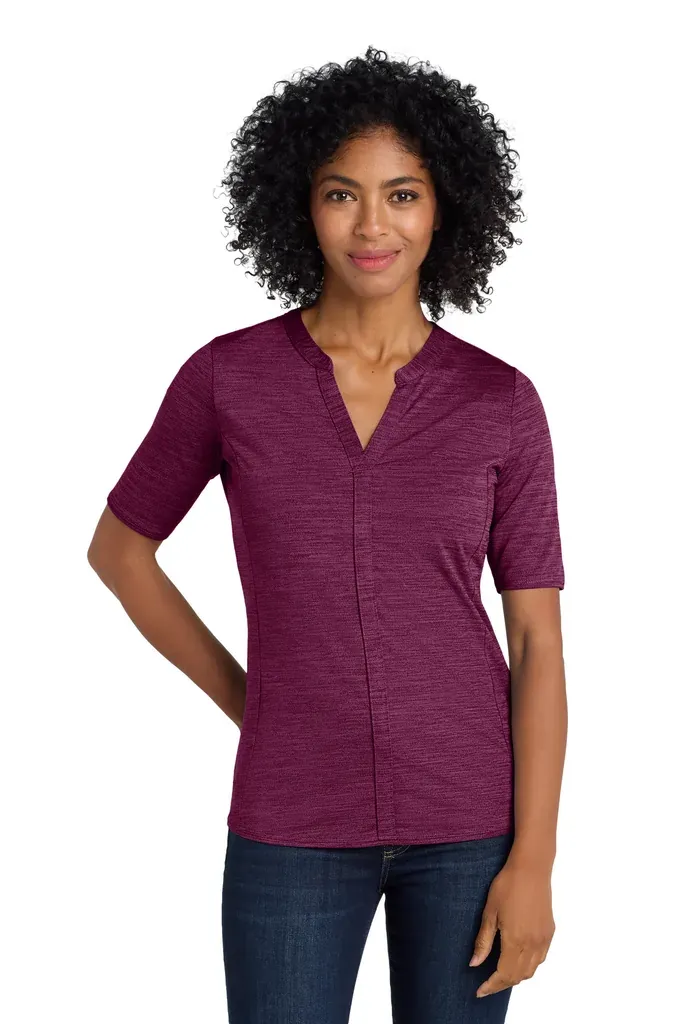 Port Authority ® Women's Stretch Heather Open Neck Top  LK583 - additional view 1