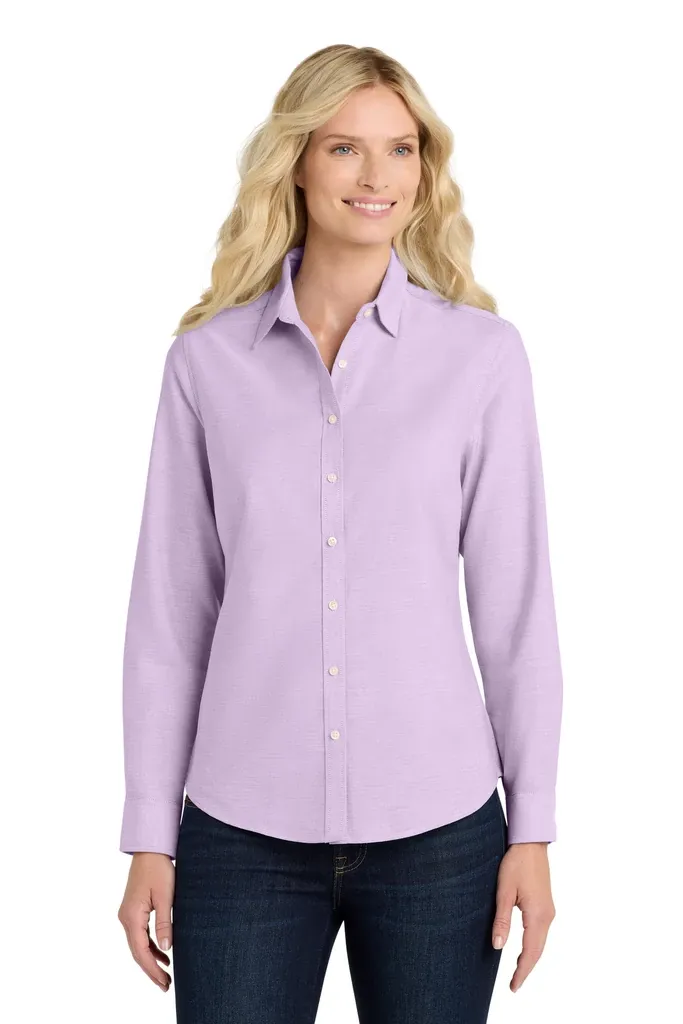 Port Authority® Women's SuperPro Oxford Shirt. L658 - additional view 3
