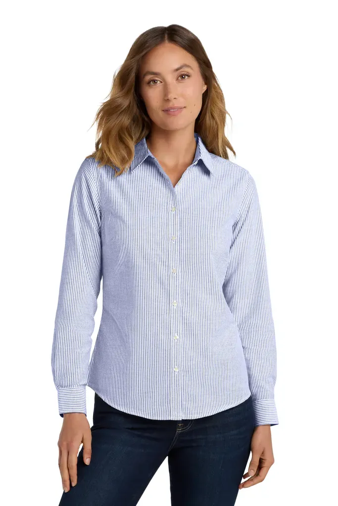 Port Authority ® Women's SuperPro  Oxford Stripe Shirt. LW657 - additional view 2