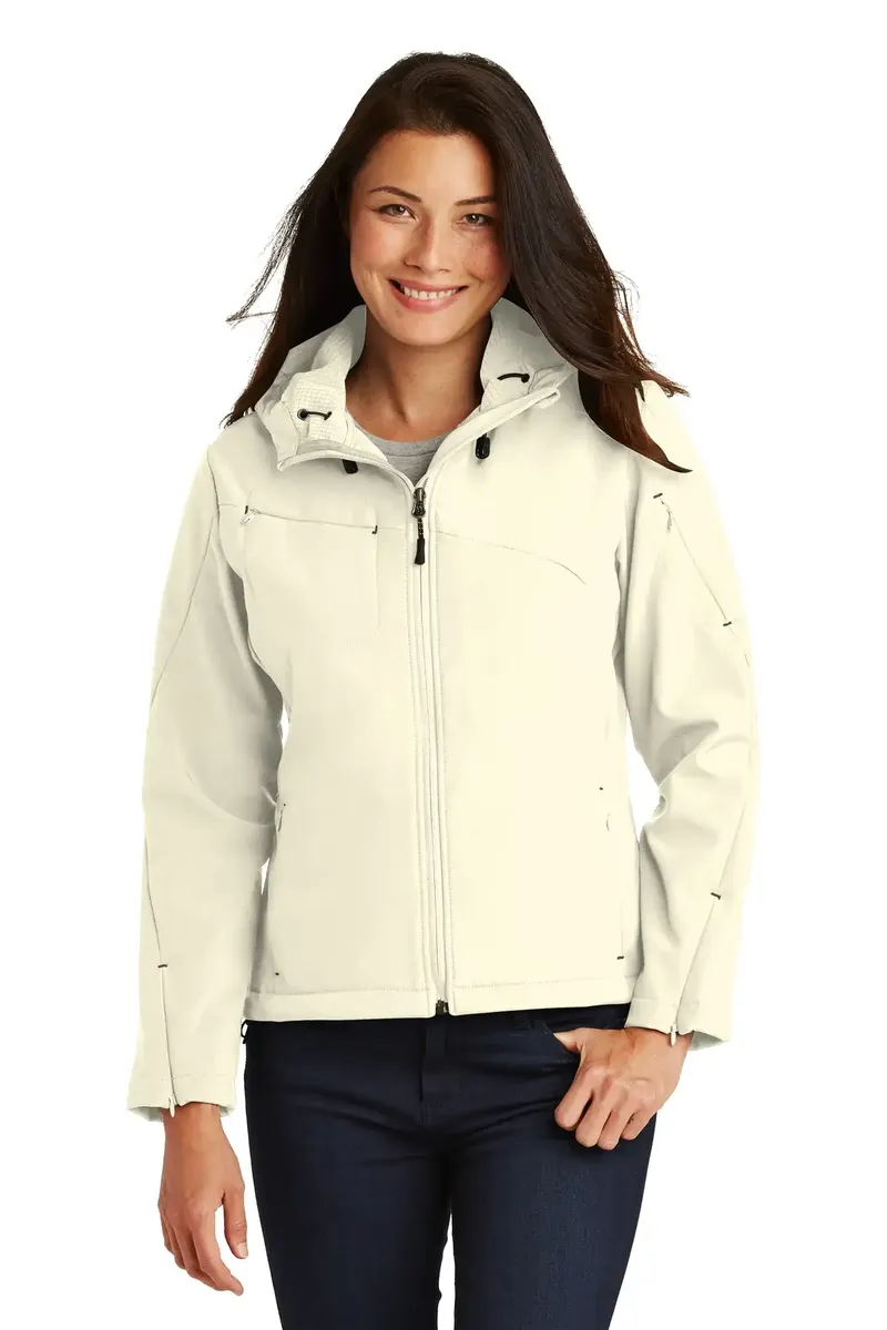 Port Authority® Women's Textured Hooded Soft Shell Jacket. L706 - additional view 2