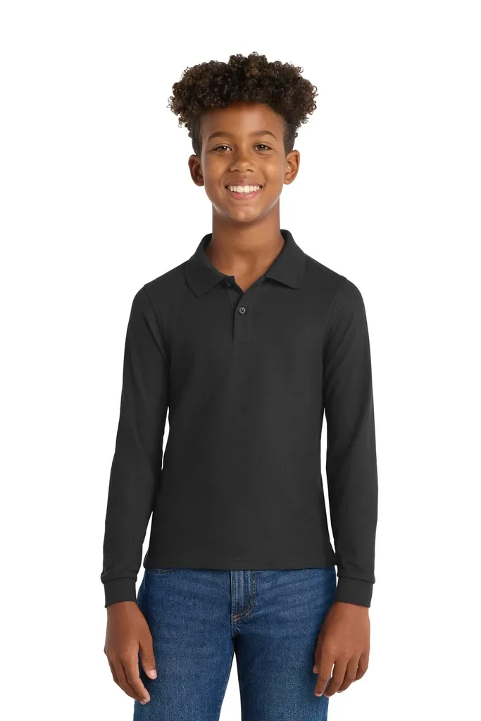 Port Authority® Youth Long Sleeve Silk Touch Polo.  Y500LS - additional view 2