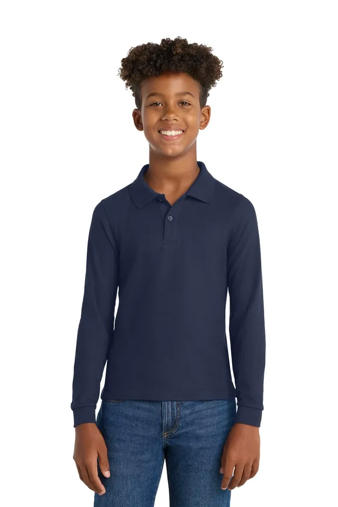 Port Authority® Youth Long Sleeve Silk Touch Polo.  Y500LS - additional view 4
