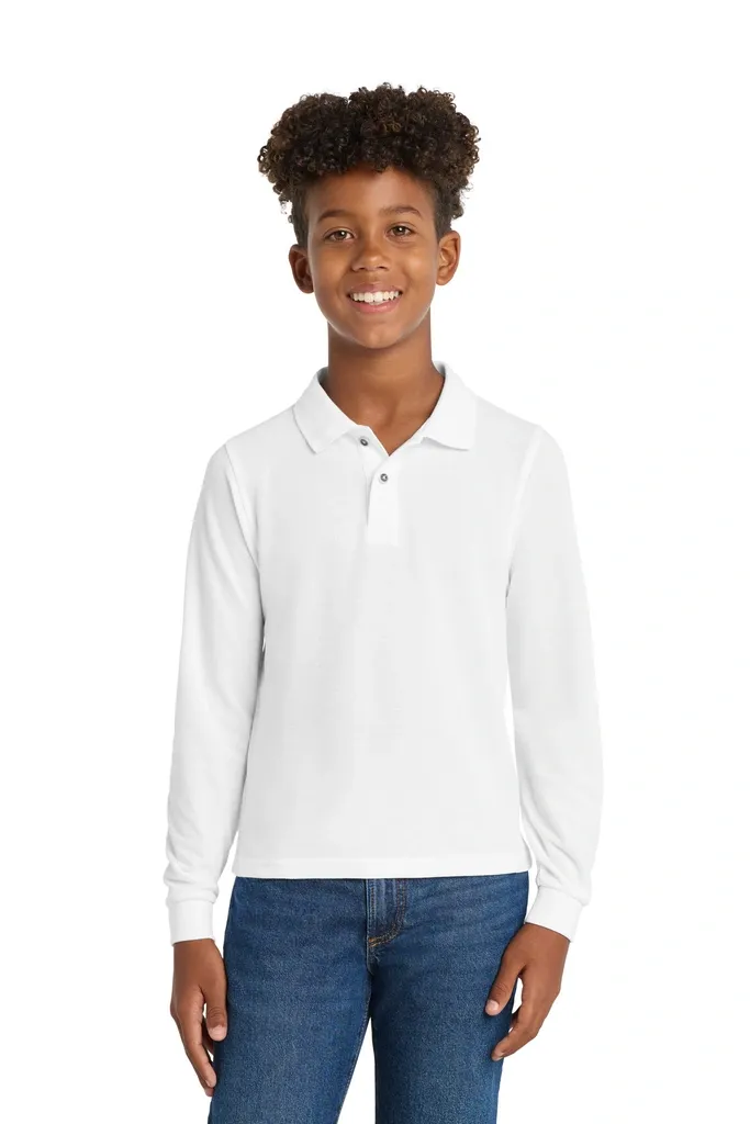 Port Authority® Youth Long Sleeve Silk Touch Polo.  Y500LS - additional view 5