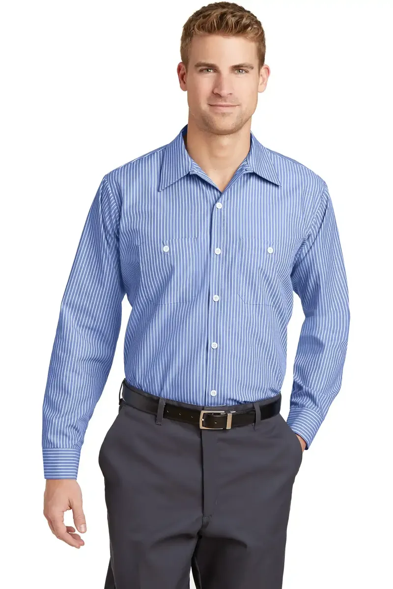 Red Kap® Long Sleeve Striped Industrial Work Shirt.  CS10 - additional view 1