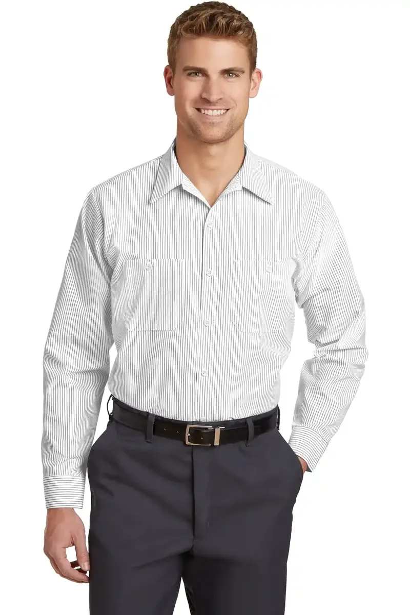 Red Kap® Long Sleeve Striped Industrial Work Shirt.  CS10 - additional view 2