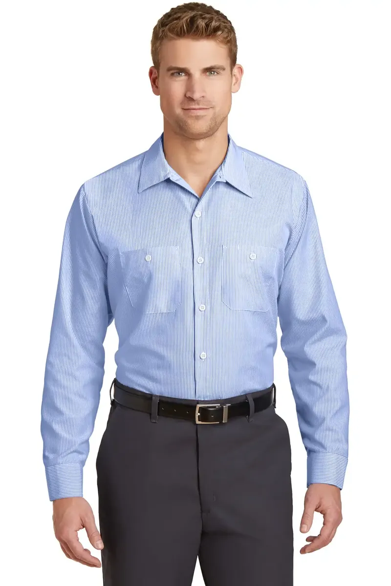 Red Kap® Long Sleeve Striped Industrial Work Shirt. CS10