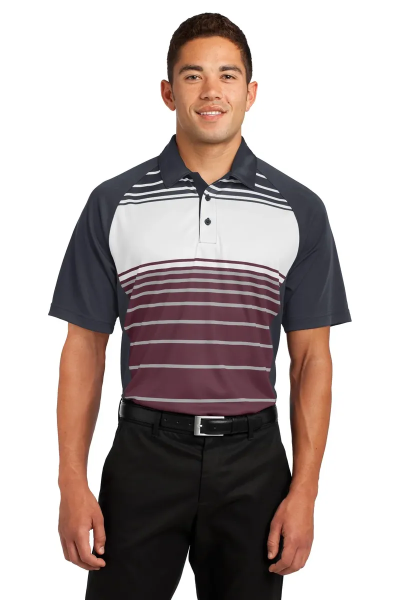 DISCONTINUED Sport-Tek® Dry Zone® Sublimated Stripe Polo. ST600 - additional view 2