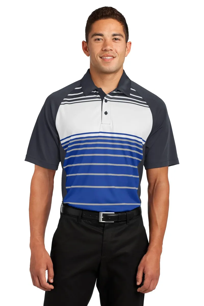 DISCONTINUED Sport-Tek® Dry Zone® Sublimated Stripe Polo. ST600 - additional view 1