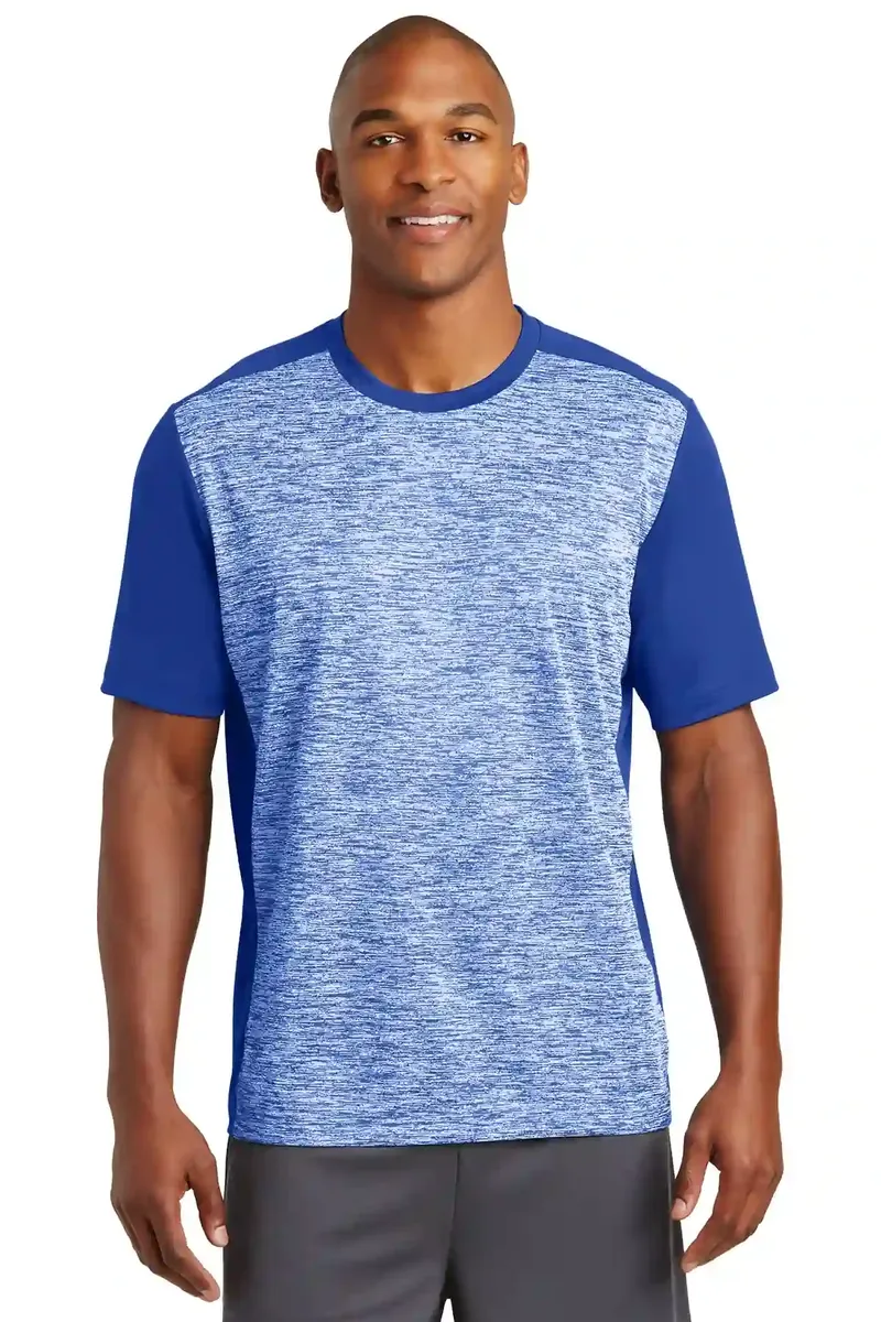 DISCONTINUED Sport-Tek® PosiCharge® Electric Heather Colorblock Tee. ST395 - additional view 3