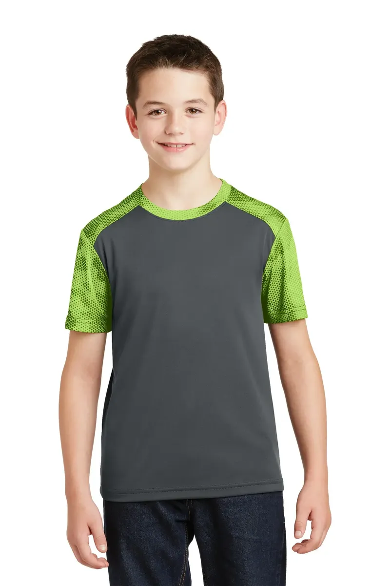DISCONTINUED Sport-Tek® Youth CamoHex Colorblock Tee. YST371