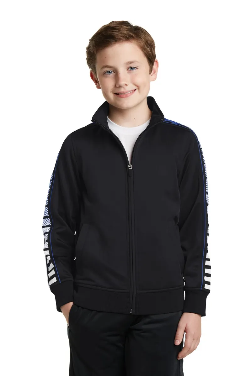 DISCONTINUED Sport-Tek® Youth Dot Sublimation Tricot Track Jacket. YST93