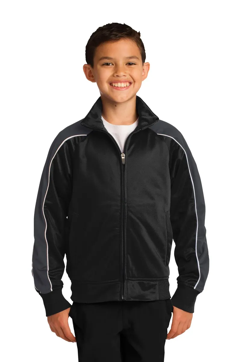 DISCONTINUED Sport-Tek® Youth Piped Tricot Track Jacket. YST92 - additional view 1