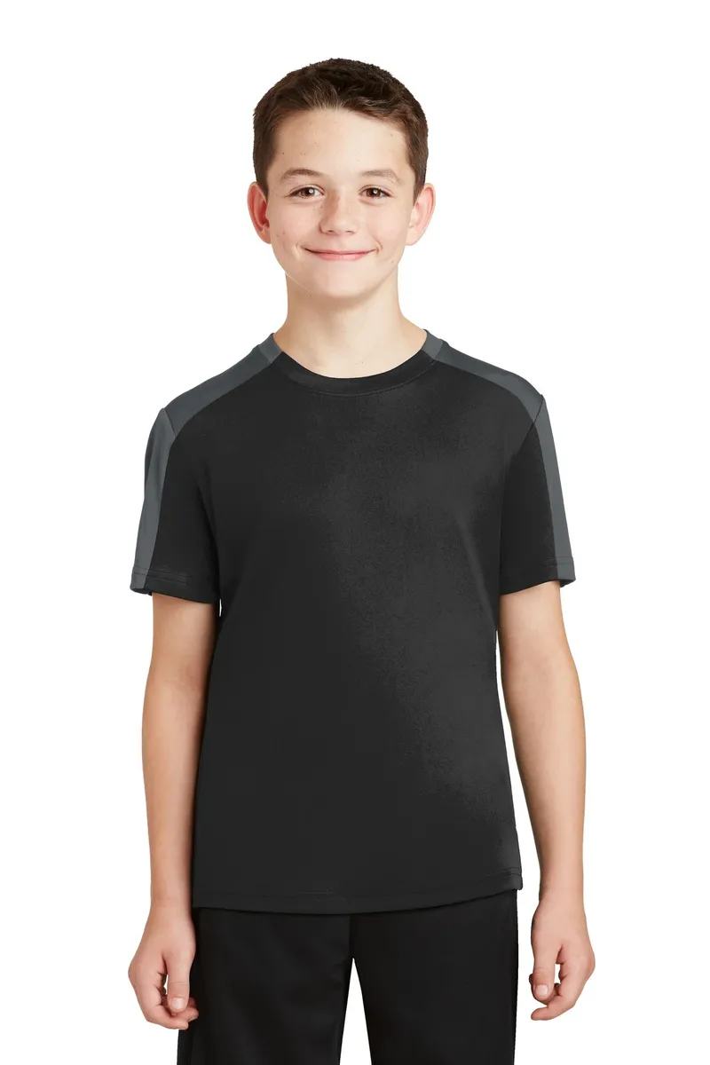 DISCONTINUED Sport-Tek® Youth PosiCharge® Competitor Sleeve-Blocked Tee. YST354