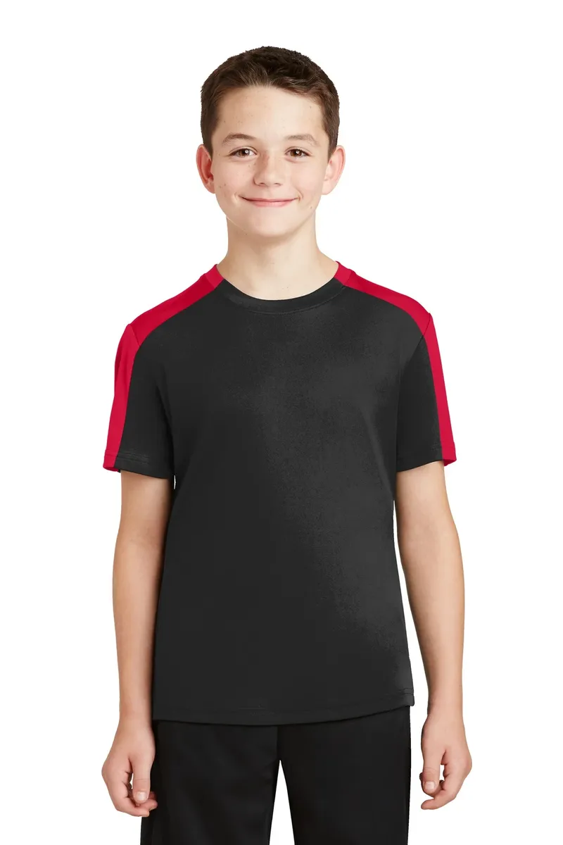 DISCONTINUED Sport-Tek® Youth PosiCharge® Competitor Sleeve-Blocked Tee. YST354 - additional view 4