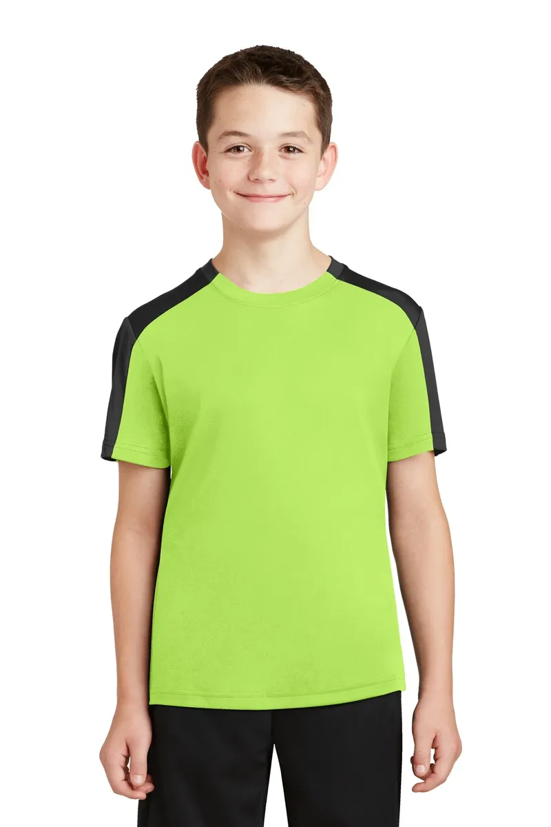 DISCONTINUED Sport-Tek® Youth PosiCharge® Competitor Sleeve-Blocked Tee. YST354 - additional view 3