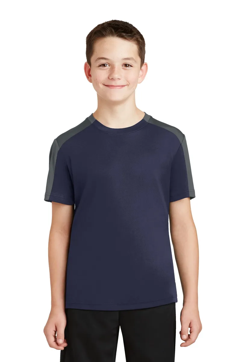 DISCONTINUED Sport-Tek® Youth PosiCharge® Competitor Sleeve-Blocked Tee. YST354 - additional view 1