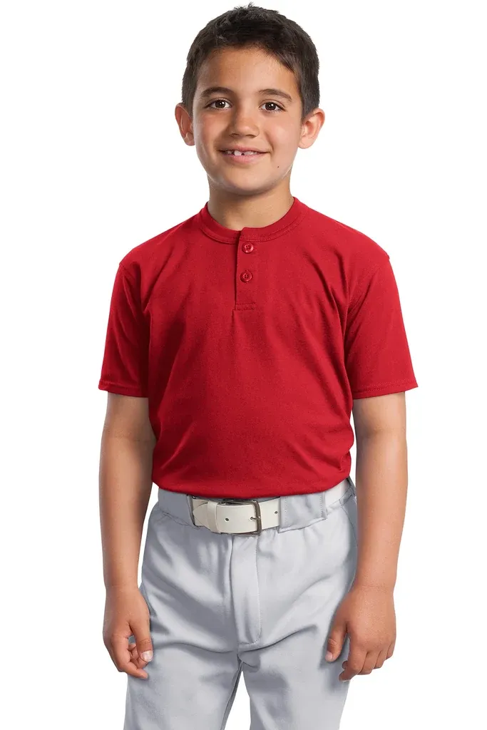DISCONTINUED Sport-Tek® Youth Short Sleeve Henley. YT210 - additional view 6