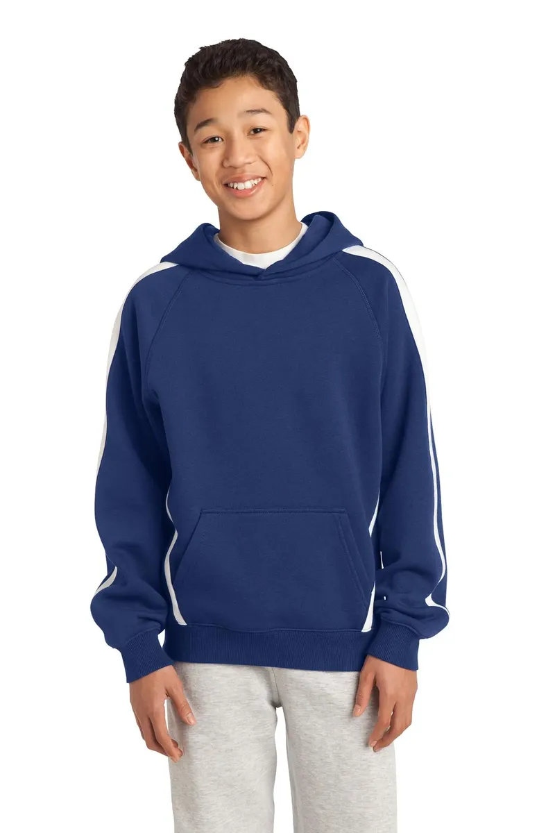 DISCONTINUED Sport-Tek® Youth Sleeve Stripe Pullover Hooded Sweatshirt. YST265 - additional view 1