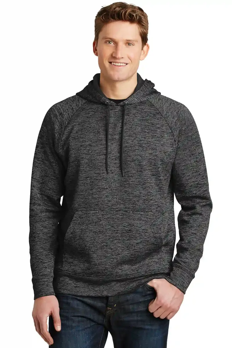 Sport-Tek® PosiCharge® Electric Heather Fleece Hooded Pullover. ST225 - additional view 3