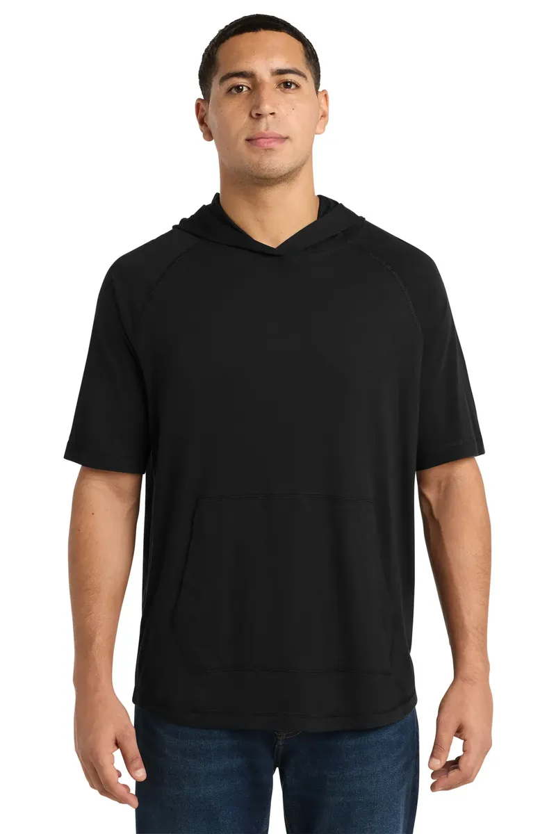 Sport-Tek ® PosiCharge ® Tri-Blend Wicking Short Sleeve Hoodie. ST404 - additional view 2