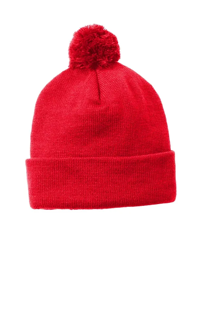 Sport-Tek ® Solid Pom Pom Beanie. STC37 - additional view 1