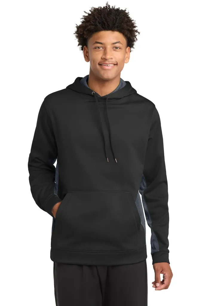 Sport-Tek® Sport-Wick® CamoHex Fleece Colorblock Hooded Pullover. ST239 - additional view 3