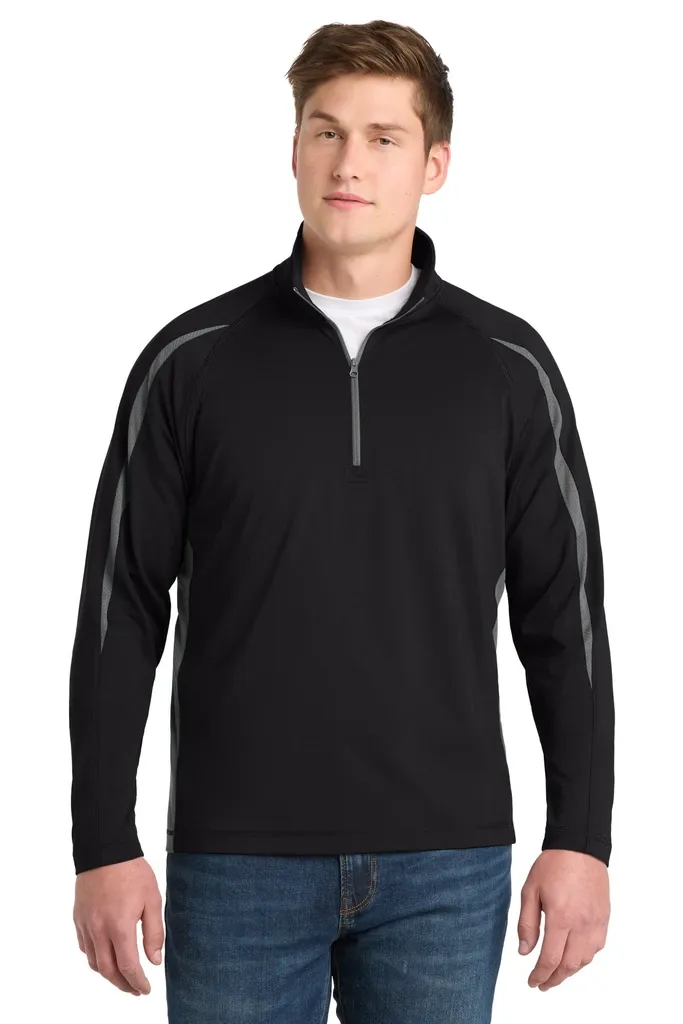 Sport-Tek® Sport-Wick® Stretch 1/2-Zip Colorblock Pullover. ST851 - additional view 5