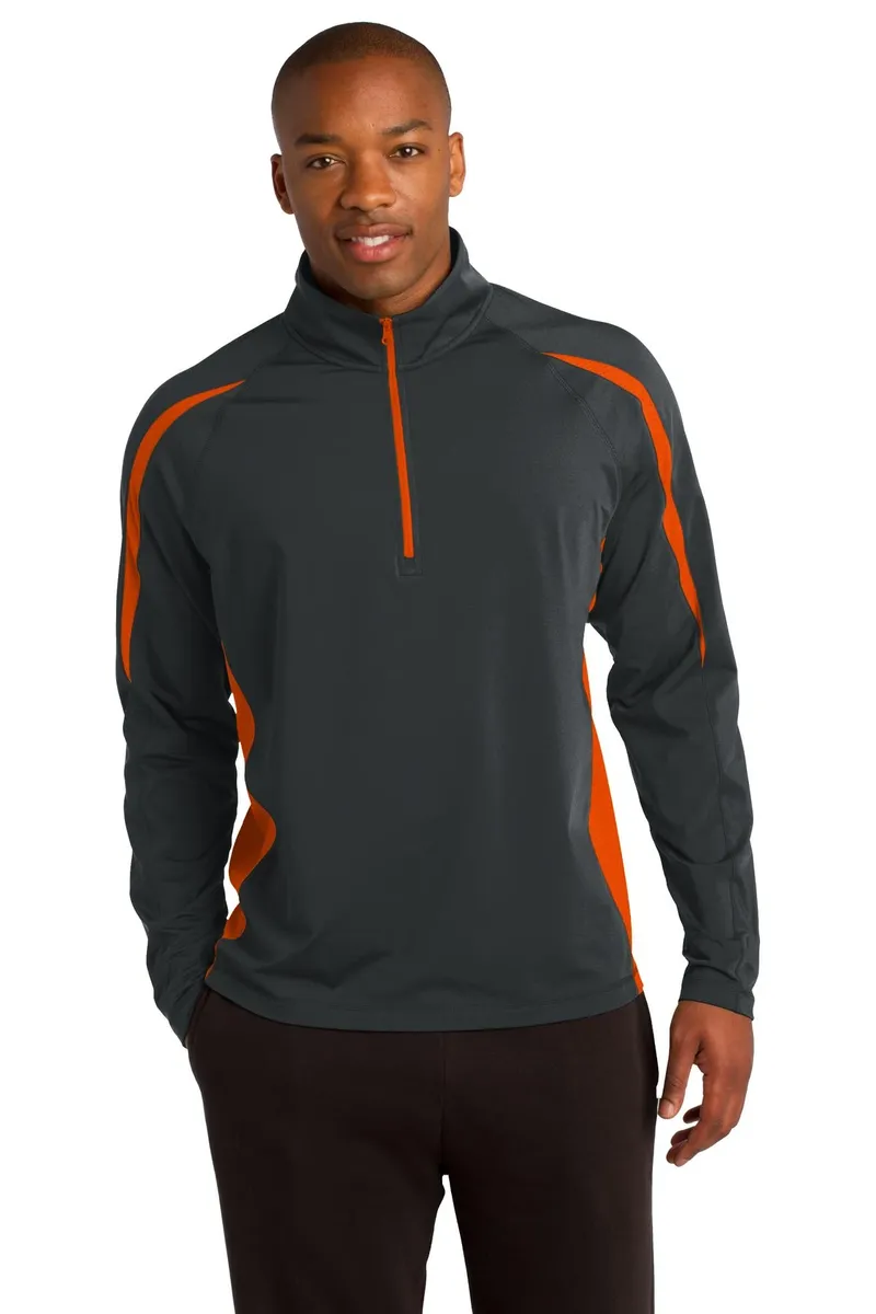 Sport-Tek® Sport-Wick® Stretch 1/2-Zip Colorblock Pullover. ST851 - additional view 2