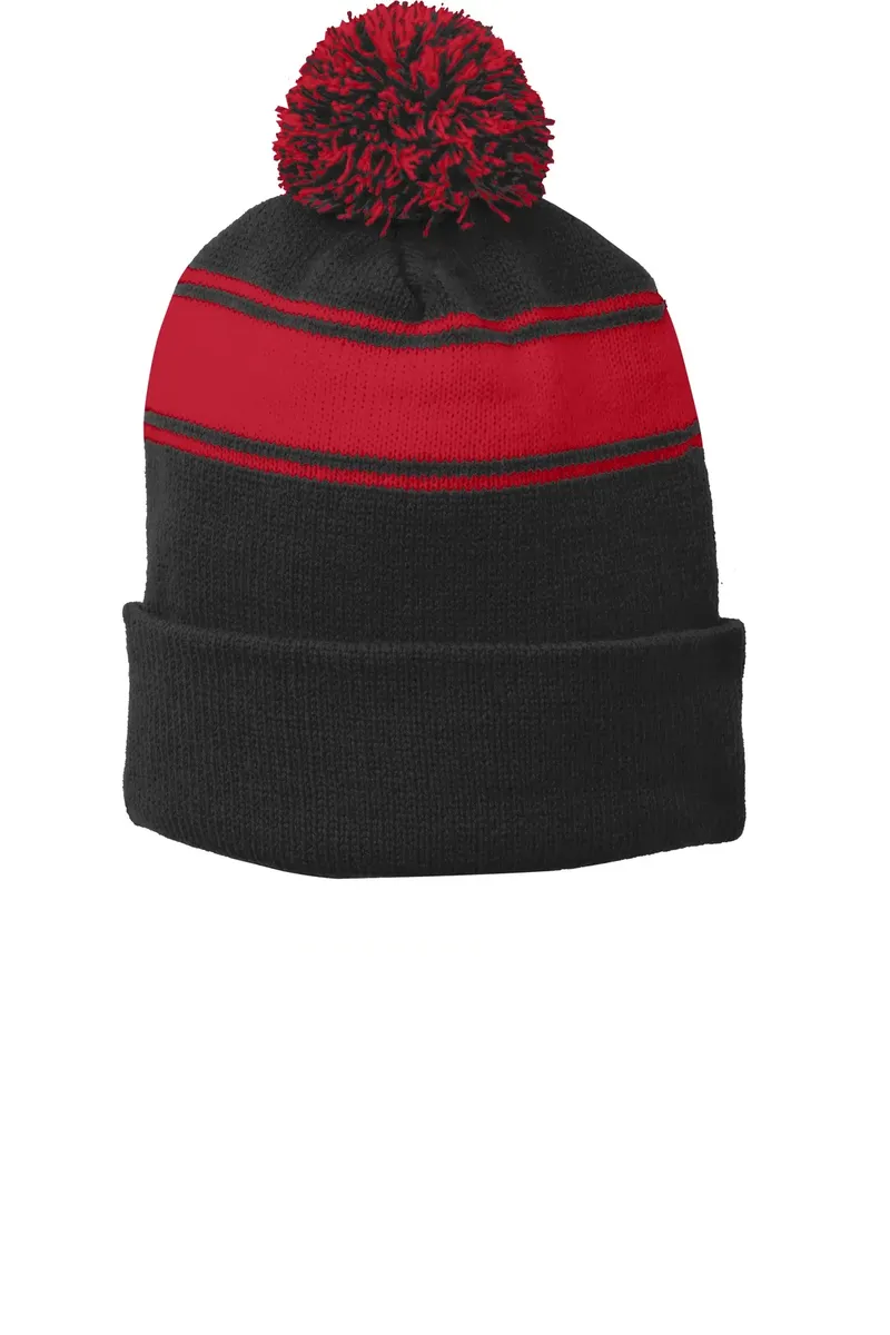 Sport-Tek® Stripe Pom Pom Beanie.  STC28 - additional view 5