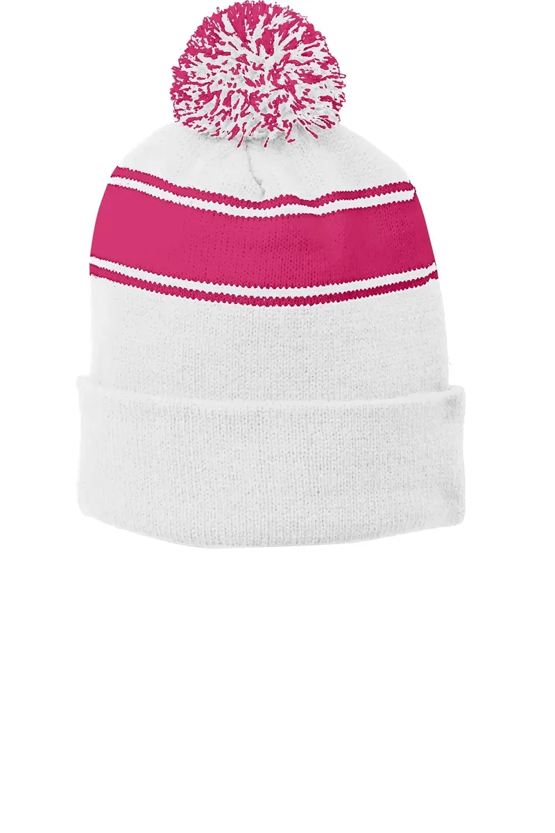 Sport-Tek® Stripe Pom Pom Beanie.  STC28 - additional view 3